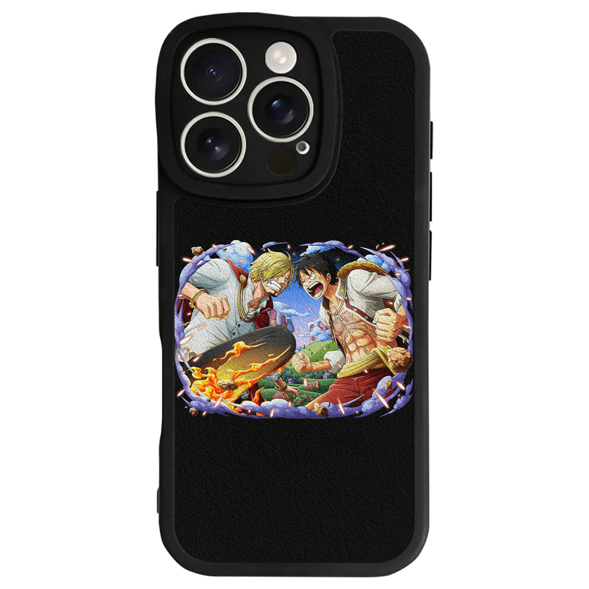 （画像用） ワンピース モンキー・D・ルフィ ONE PIECE Monkey D. Luffy 【iPhone 16シリーズ対応】シリコンスマホケース（レザー調） 材質：シリコン